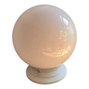 Applique plafonnier vintage avec Globe lampe verre opaline blanc