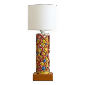 Pied de lampe en céramique ajourée décor jardin d’Eden