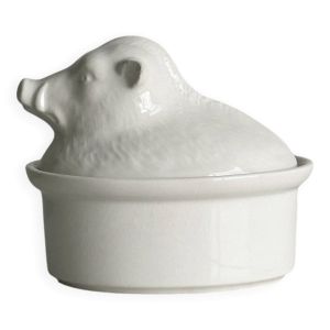 Terrine ancienne en porcelaine blanche