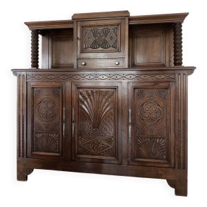 Buffet en chêne gravé - années 50