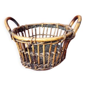 Panier rond ancien en osier
