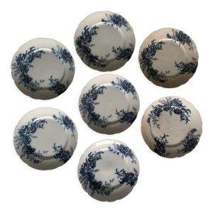 Ensemble de sept assiettes plates en porcelaine anglaise Johnson Bros