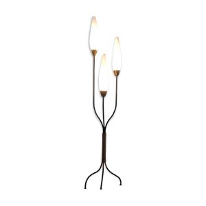 Lampadaire métal et corde et opaline vintage 50’s