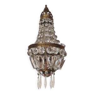 Applique montgolfière, corbeille à pampilles style Empire