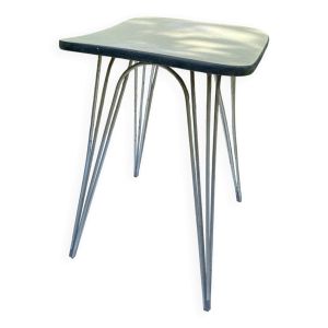 Tabouret vintage en formica, pieds Eiffel