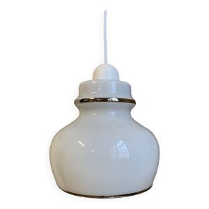 Suspension en opaline blanche, 1970, Italie