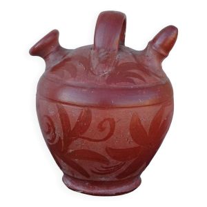 Gargoulette vintage en céramique française rouge