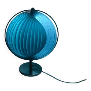 Lampe vintage 1980 Kare Moon bleue design - 37 cm