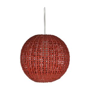 Suspension boule en rotin