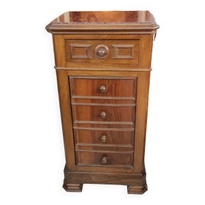 Ancien chevet chiffonnier dessus marbre rouge 19 ème siècle