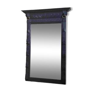 Miroir années 20 en chêne peint gris foncé