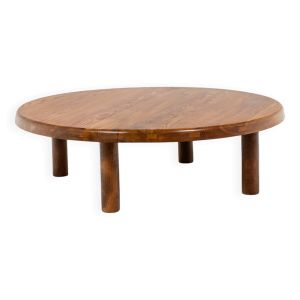 Pierre Chapo. Table basse en orme massif blond. Années 1970.