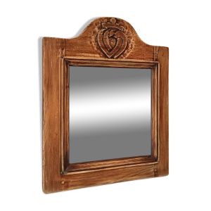 Miroir ancien en chêne massif début XXème