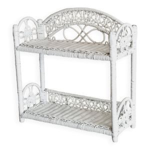 Étagère peacock en rotin blanc