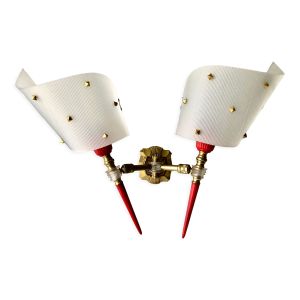 Applique double flambeau rouge et or rockabilly 1950