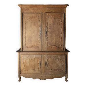 Buffet Deux Corps Chêne Blanchi, époque 18e Siècle