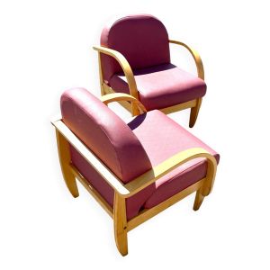 Paire de fauteuils style Baumann