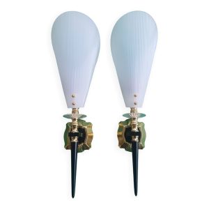 Paire d'appliques murales flambeau rockabilly années 50