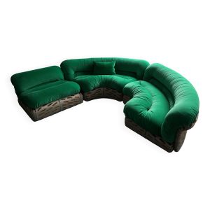 Canapé modulable arrondi vintage années 70 Rossi Di Albizzate