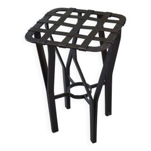 Tabouret fer forgé et métal tressé France 1950's