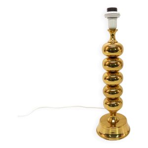Pied de lampe scandinave en laiton doré, modèle à boules, Enco, circa 1960.