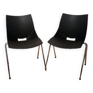 Paire de chaises Shell, dessinée par Angelo Pinaffo
