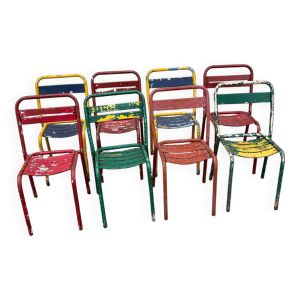 Suite de 8 chaises tolix dépareillées