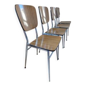 Chaises en formica marron