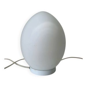 Lampe à poser Vintage œuf verre blanc style Domec oeuf