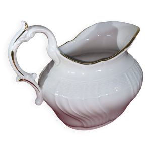 Pot à lait en porcelaine blanche et dorée Richard Ginori Sanremo