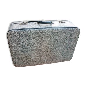 Valise fibroc noire et blanche ancienne