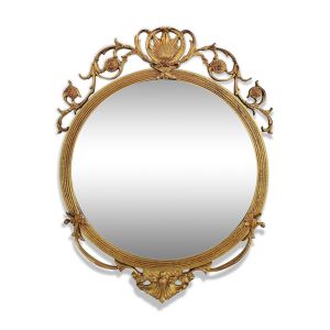 Miroir rond style médaillon en laiton