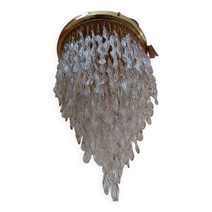 Lustre cascade cristaux de Murano 1970s