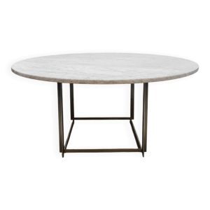 Table basse vintage en marbre PK54 Poul Kjaerholm pour Fritz Hansen 1990