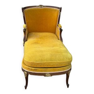 Banquette - Chaise Longue - Méridienne De Style Louis XVI En Acajou D’époque Napoléon III