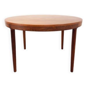 Table ronde danoise vintage des années 60 en palissandre avec rallonges, par Harry Ostergaard