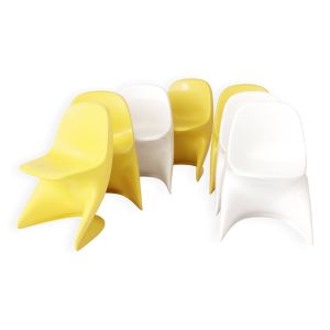 7 chaises pour enfants Cassalino par Alexander Begge, années 1970 pour le fabricant Casala, Allemagne