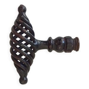 Poignée de porte ancienne en fer forgé torsadé