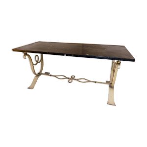 Table basse marbre & fer forgé 1940