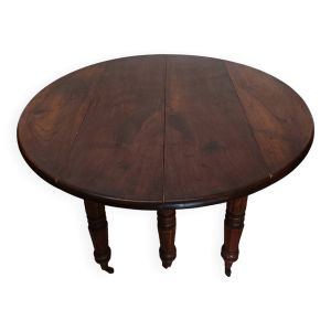 Ancienne table Louis Philippe 6 pieds sur roulettes