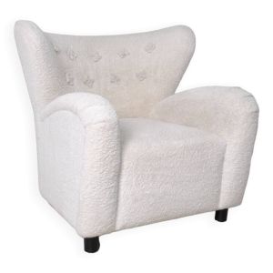 Fauteuil à oreille en bouclette