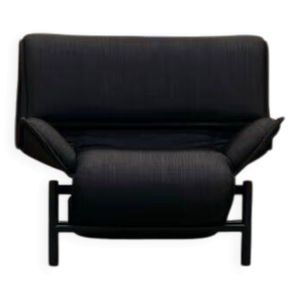 Fauteuil Véranda Vintage Noir par Vico Magistretti pour Cassina