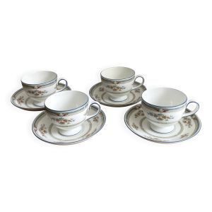 4 tasses à thé / soucoupes en porcelaine anglaise Wedgwood décor Hampshire