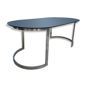 Table de Salle à Manger en Chrome et Verre Fumé par Milo Baughman, 197
