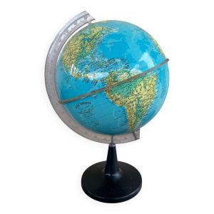 Vintage Globe terrestre pied en plastique