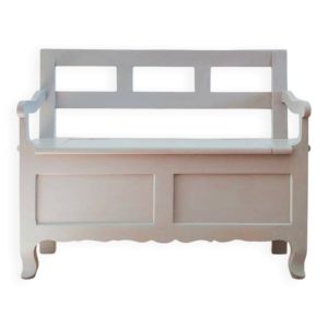 Banc coffre en merisier massif – 2 places