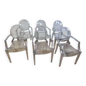 Chaises fauteuils (série de 6) Kartell modèle Ghost par P.Starck