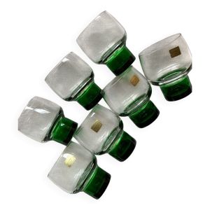 Verres à eau retro pied vert luminarc