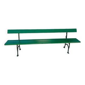 Grand banc de jardin bois et fonte l 224 cm