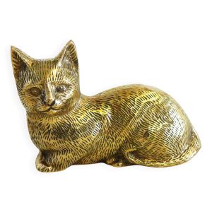 Sculpture figurine Chat en laiton